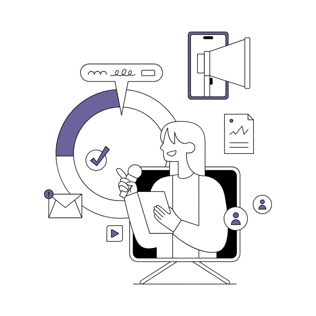 Person delivering a presentation virtually with charts and graphs, symbolizing miscommunication or poor stakeholder engagement in ISO initiatives.